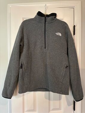 The North Face Men's Gray Zip Pullover Fleece Size Small